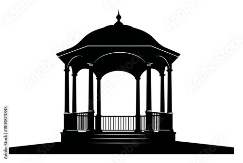 Gazebo Silhouette - Minimalist Vector Illustration