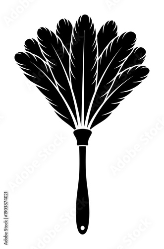 Feather Duster Silhouette - Minimalist Vector