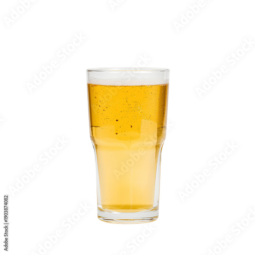 Clear Glass Filled With Yellow Drink on White Background at a Simple Setting