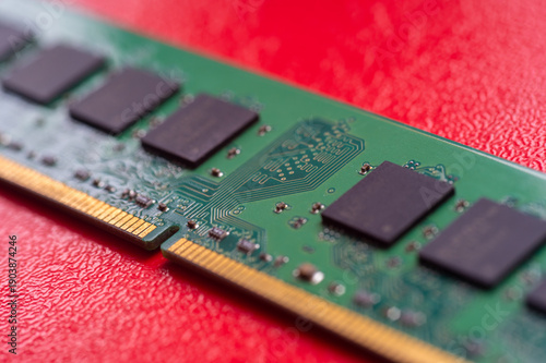Close up of computer RAM