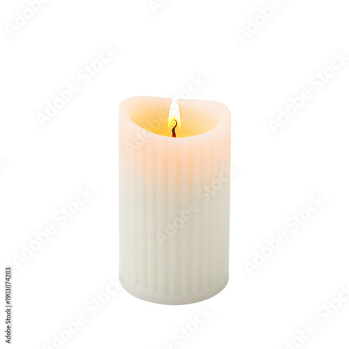 Candle Burns Softly in a Quiet Room Without Distractions During Evening Hours