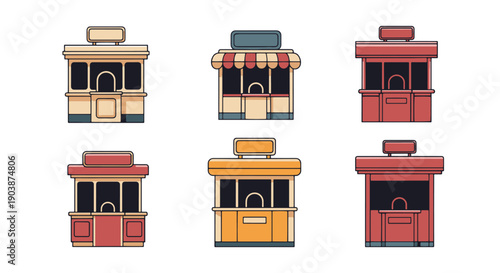 Ticket Booth Line color art modern style