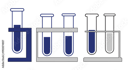 Test Tube Line art vibrant color