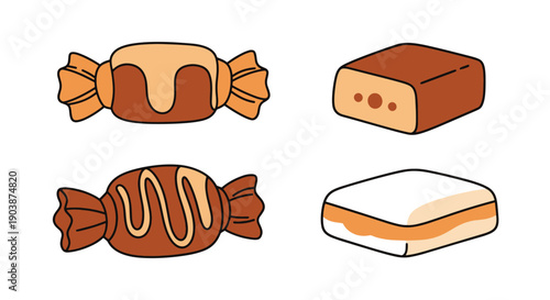 Toffee Line art color minimal style