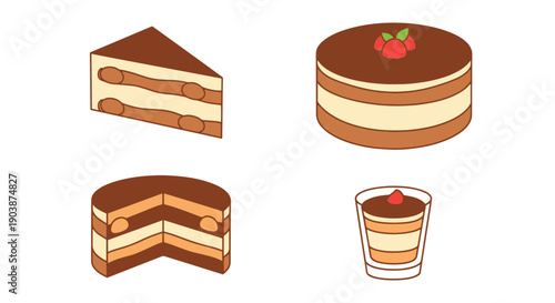 Tiramisu Line art colorful