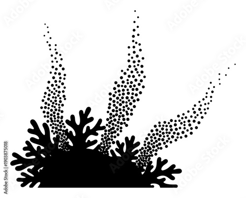 Coral Spawning - Minimalist Vector Illustration