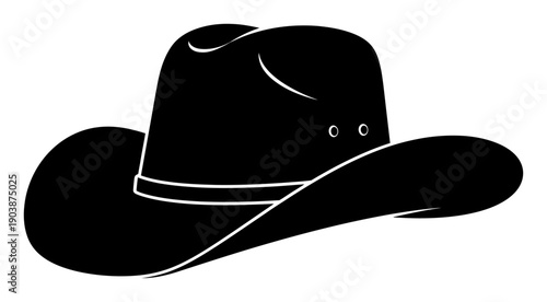 Cowboy Hat Silhouette - Minimalist Vector