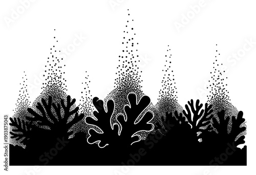 Coral Spawning - Minimalist Vector Illustration