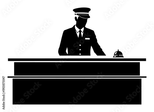 Concierge Desk Silhouette - Minimalist Vector