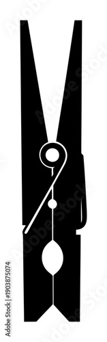 Tableau sur toile Clothespin Silhouette - Minimalist Vector Illustration