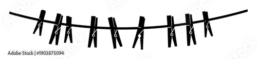 Clothesline Silhouette - Minimalist Vector