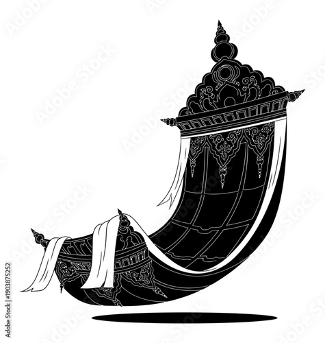 Bhutanese Thongdrel Unfurling - Minimalist Vector