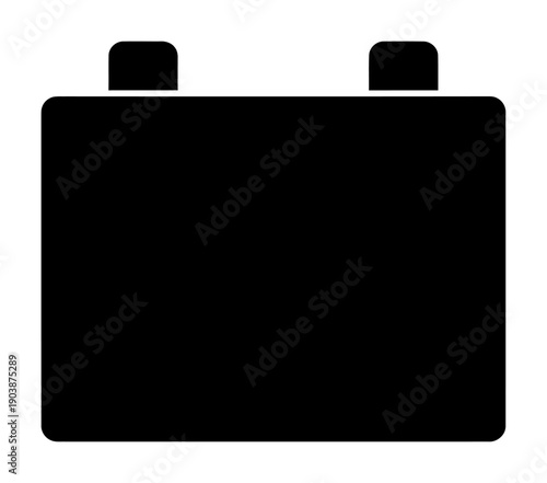 9V Battery Icon - Minimalist Vector Silhouette