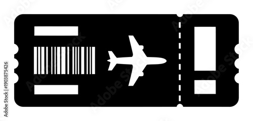 Airplane Ticket Icon - Minimalist Vector
