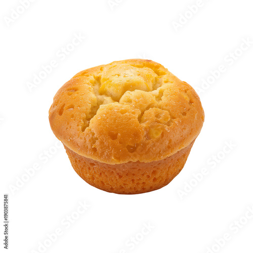 Yellow Cupcake Sits on a White Background Ready to Be Enjoyed at a Snack Time