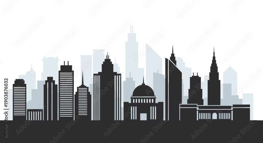 Obraz premium City skyline with various buildings.