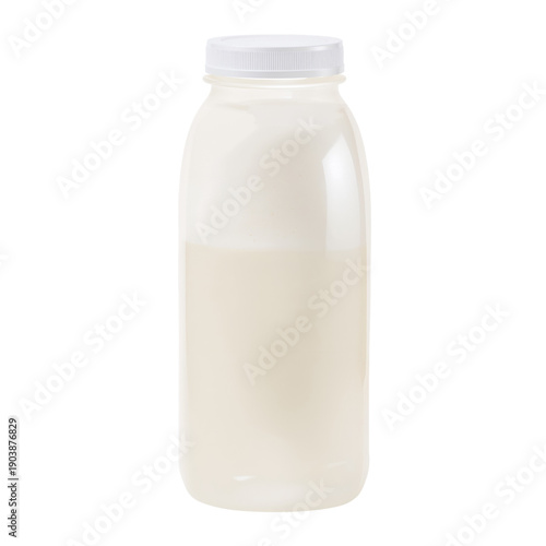 Clear Glass Jar Filled With Liquid on Plain Background Shows Contents and Con...