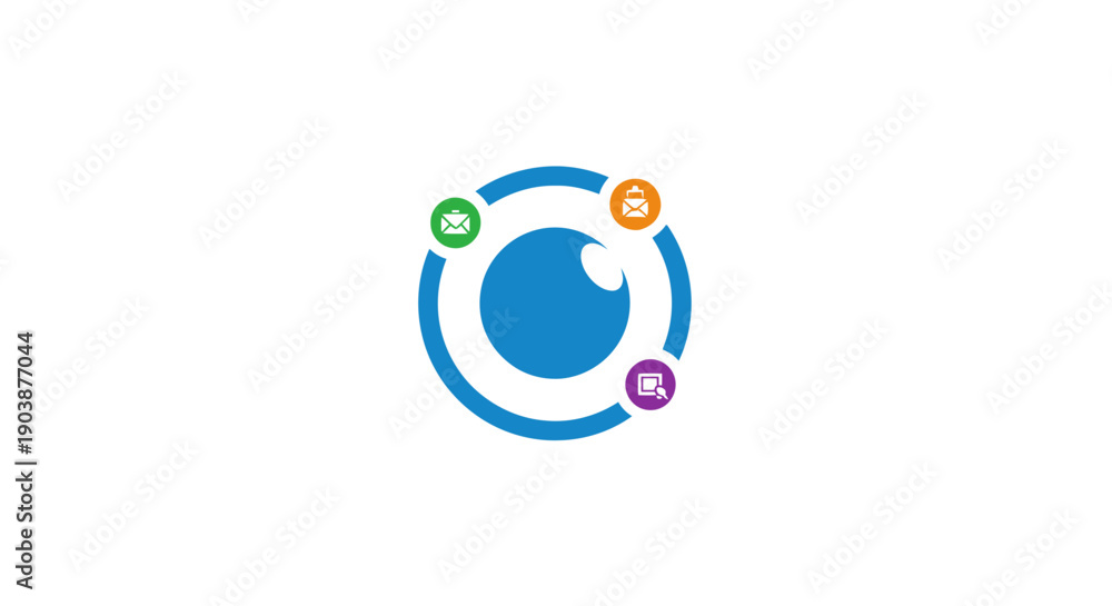 Obraz premium Multicolored circular logo design elements.
