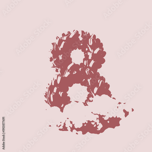 Vibrant Floral Arrangement Forming the Number Eight Surrounded by Fluffy Clouds Against a Dreamy Sky Backdrop