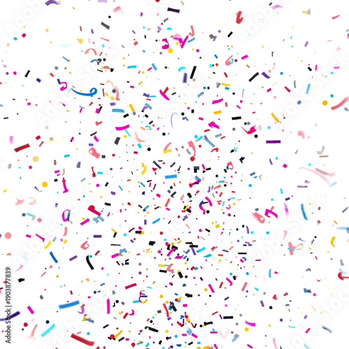 Colorful Confetti Falls From Above During a Celebration at a Party in a Brigh...