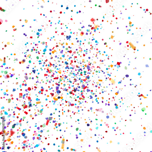 Colorful Confetti Falls From Above During a Celebration at a Party in a Brigh...
