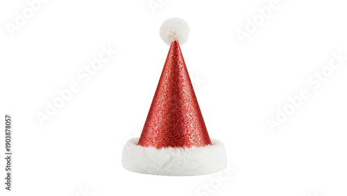 Red and Silver Party Hat With Glitter Sitting on a Table During a Celebration