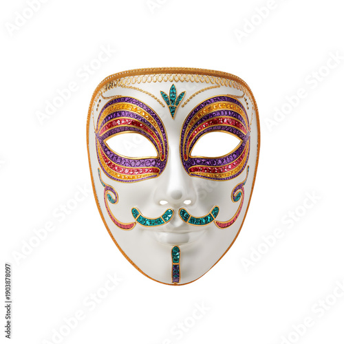 Colorful Mask With Beads and Designs Used in Traditional Celebrations or Events
