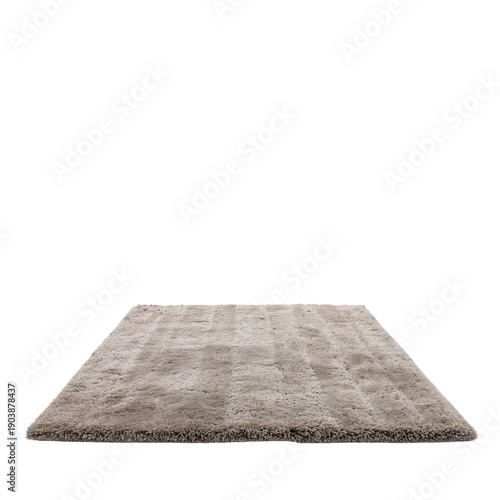 Light Brown Shag Rug on a Plain Background in a Home Setting