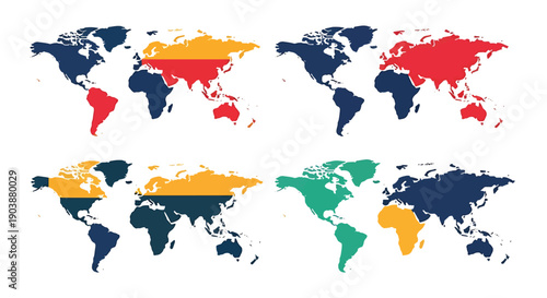 World Map Line art vector modern style