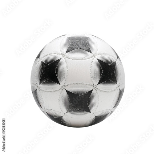 Soccer Ball Placed on a White Background With a Detailed Pattern Visible on I...