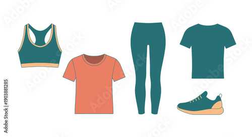 Activewear Line art vector
