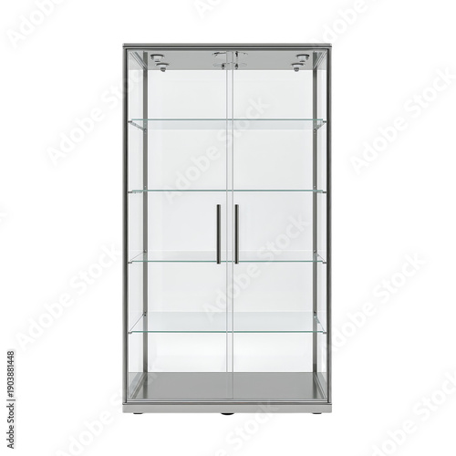 Display Cabinet With Glass Shelves in a Simple Design for Home or Office