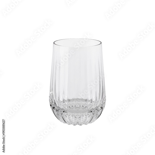 Clear Glass Cup Placed on a White Background Showing Simple Shape and Design ...