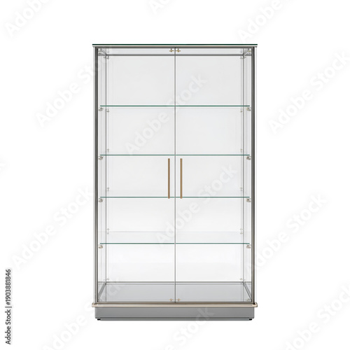 Display Cabinet With Glass Shelves Placed in a Room for Organizing Items and ...