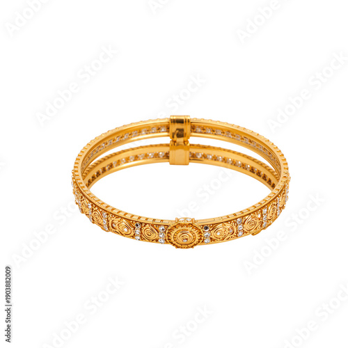 Beautiful Gold Bangles Arranged on a Surface at a Jewelry Store