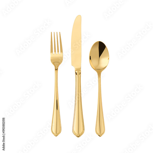 Cutlery Set Displayed on White Background for Elegant Dining Experience