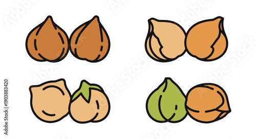 Chickpea Line art digital illustration outline