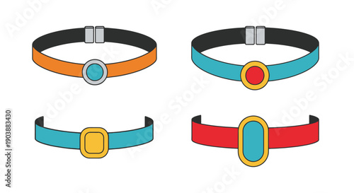 Chokers Line art color outline design