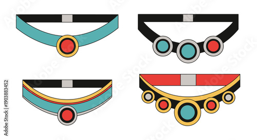 Chokers Line art outline illustration