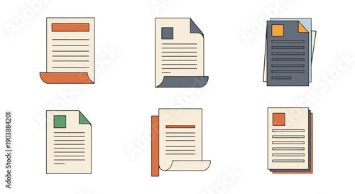 Essay Paper Line art colorful digital illustration