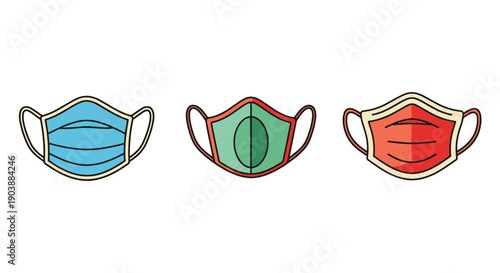 Face Mask Line art graphic illustration