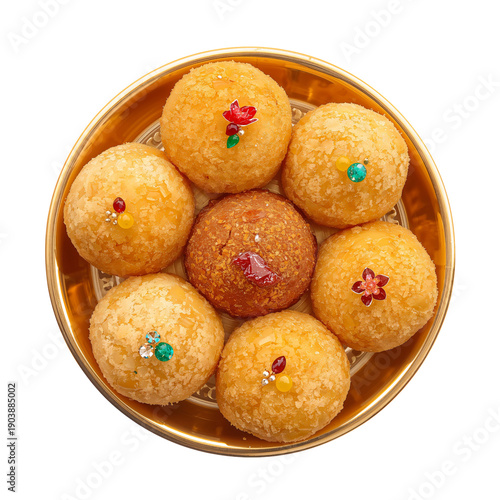 Celebration With Sweets in a Golden Tray for Festive Occasions in a Kitchen S...