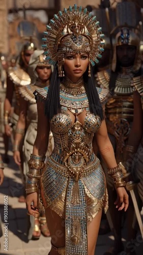 Cleopatra in göttlichem Glanz – Majestätischer Auftritt im alten Ägypten