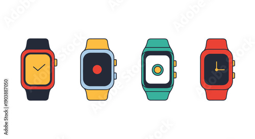 Fitness Tracker Line art digital illustration