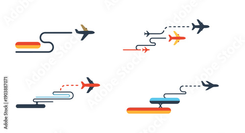 Flight Path Line art illustration