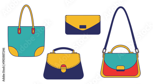 Handbags Line art illustration