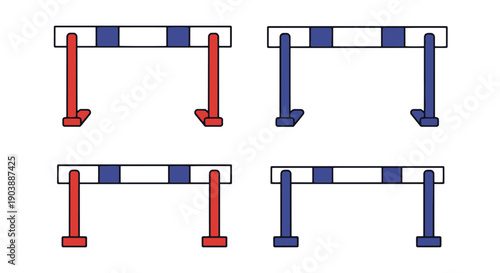 Hurdles Line art digital illustration