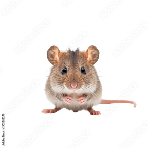 Small Mouse Stands on a White Surface in a Simple Setting