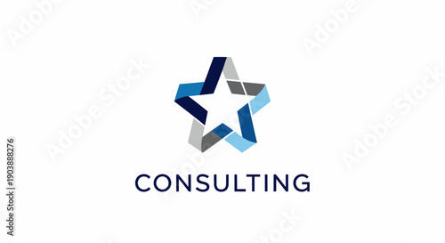 Consulting Star Logo Design Element.