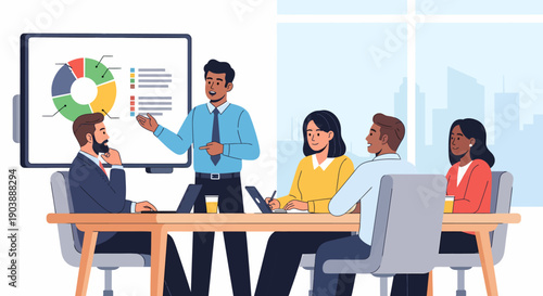 Business Team Meeting Presentation Discussion.